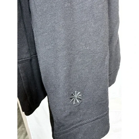 ATHLETA Size L Black Women Pranayama Wrap Open Front Stretch Soft Knit Cardigan - Picture 15 of 15